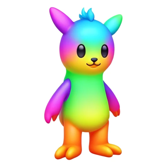 Colorful Neon Colors Flying Fakémon-Pokémon-Creature Full Body sticker