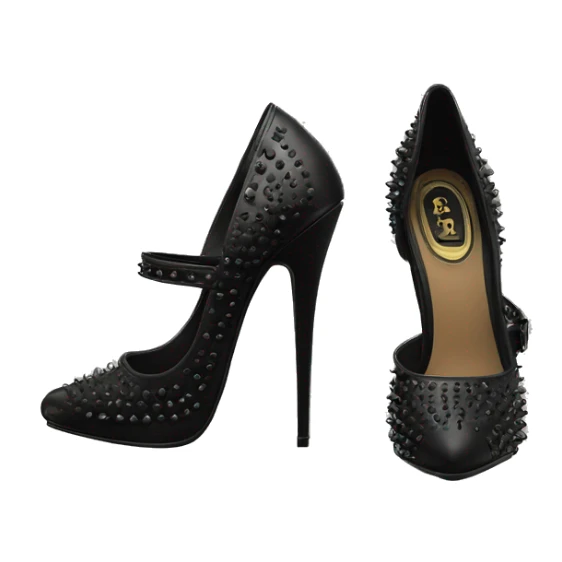 Black sting rivet court heels sticker