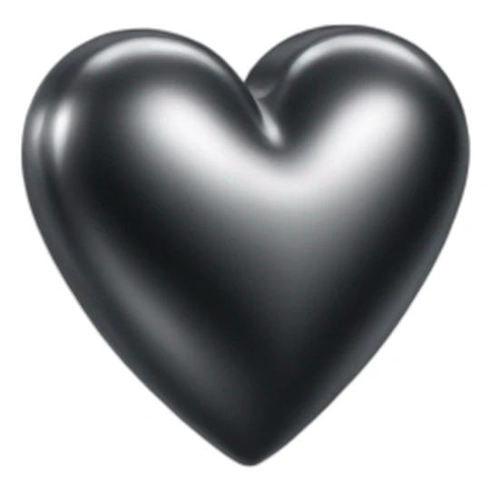 black shiny steel metal heart sticker