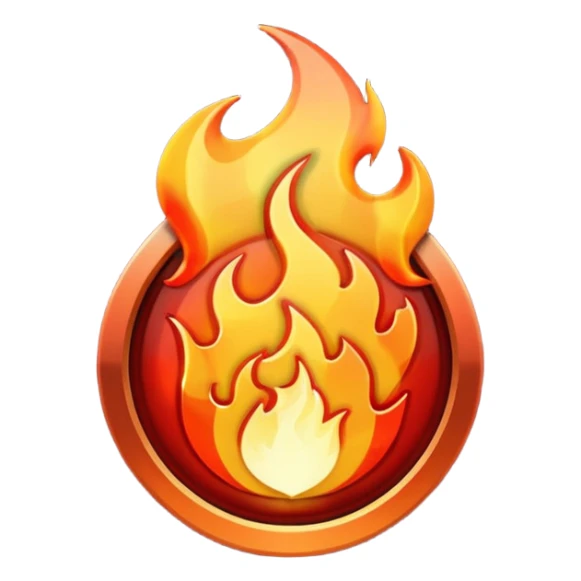 video play button with flames sticker