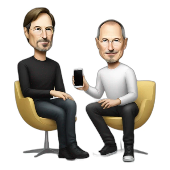 steve jobs and elon musk sticker