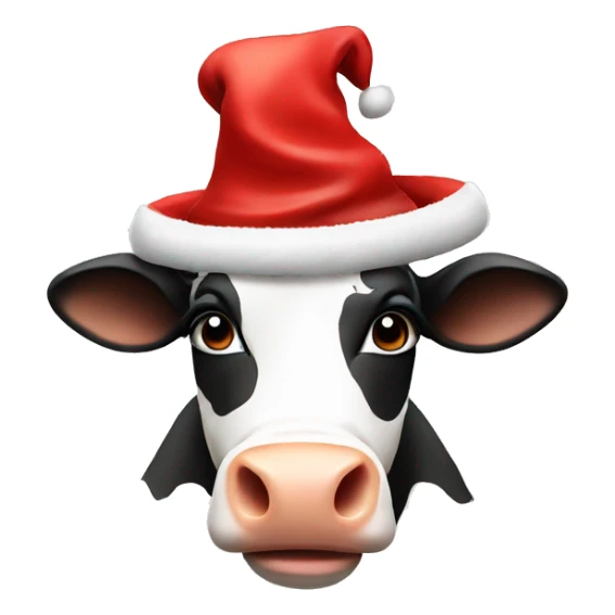 Cow with hat of Santa  sticker