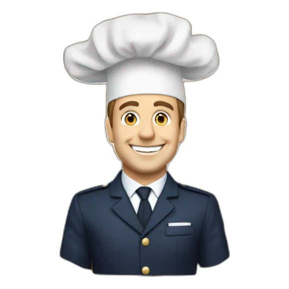 Macron in front of flour line in Les Champs élisé sticker