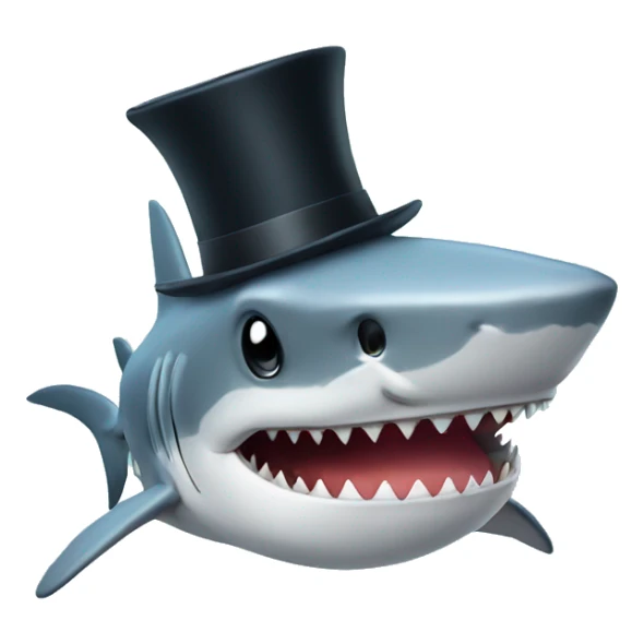 Shark with a top hat sticker