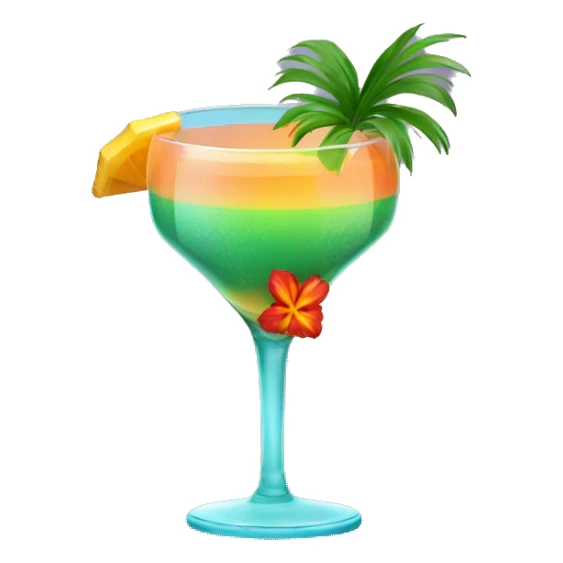tropical cocktail in a glass sticker