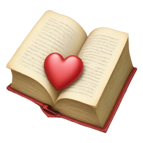 Book in the shape of a heart sticker