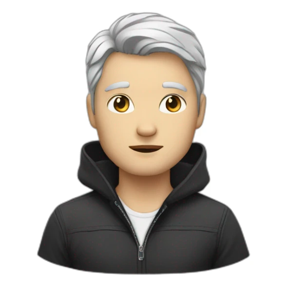 Cat morphing into a white man with black hair  sticker