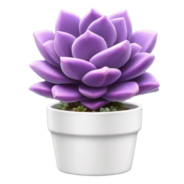 Purple echeveria succulent in white pot sticker