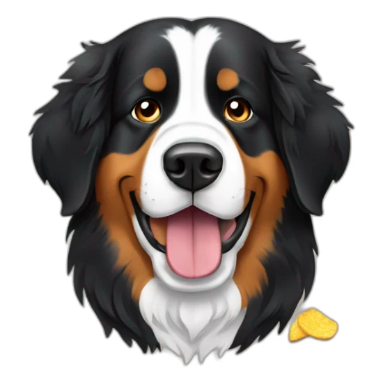 bernese mountain dog drinking beer and eating chips sticker