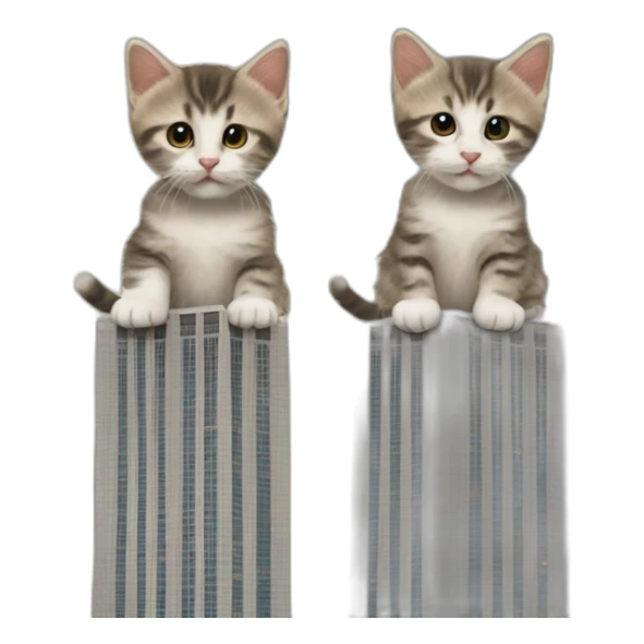 Twin towers but with kittens instead of planes sticker