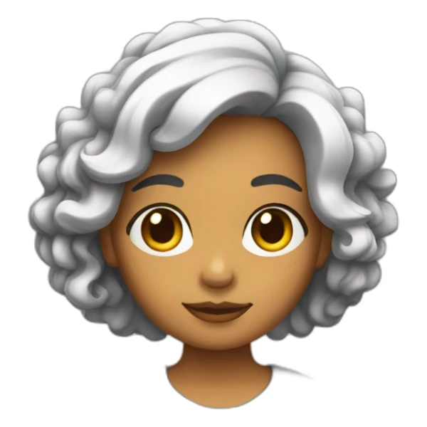 chica con pelo rizo de color negro sticker