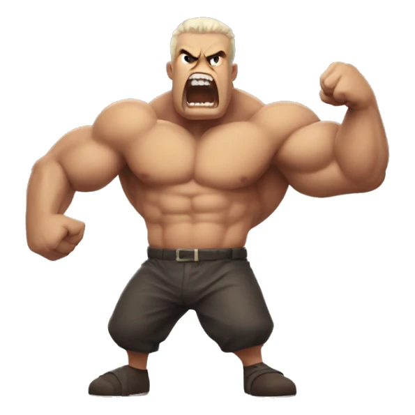 angry beserk guts, show his biceps sticker