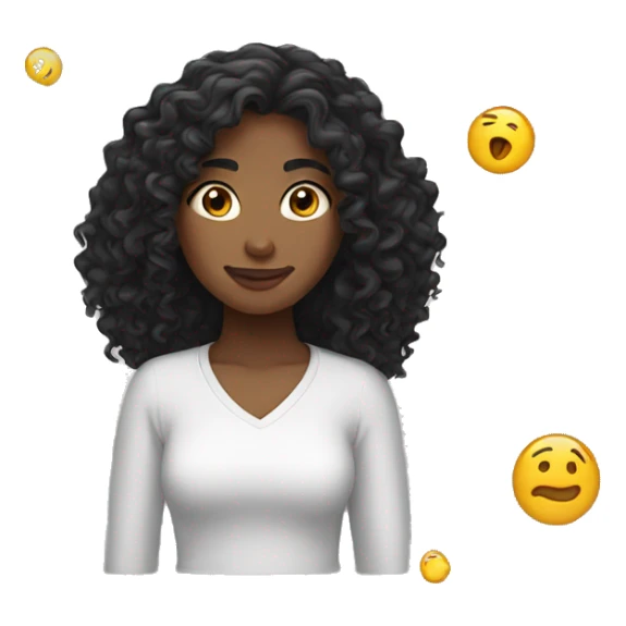 Dark Long Curly hair girl  sticker