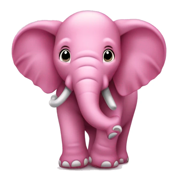 Schattige roze olifant met koptelefoon zittend sticker