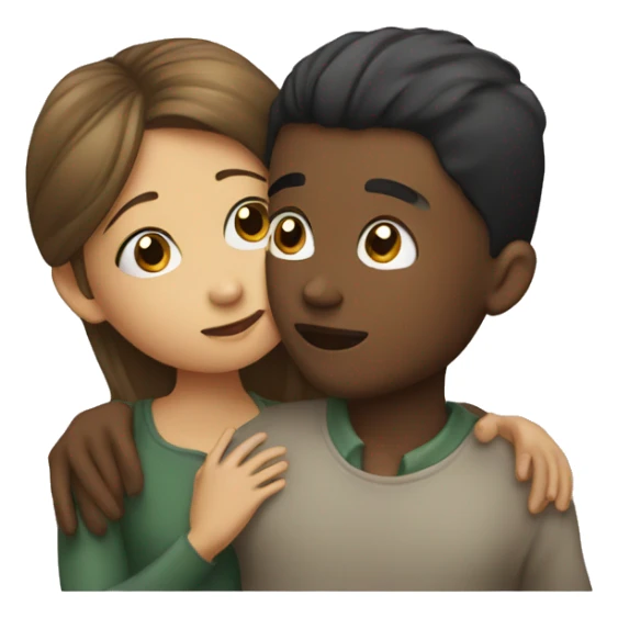 a girl kissing the boy  sticker