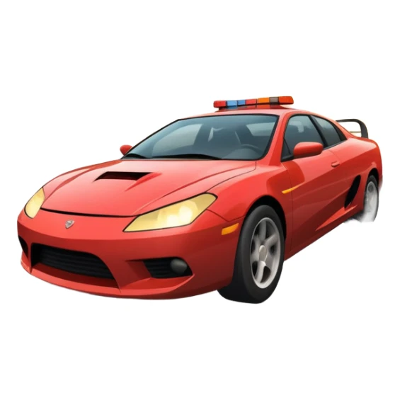 An icon showing an action-packed scene with a character driving a fast car through a bustling city, inspired by GTA 4. The design features dynamic movement, with explosions and chaos in the background, symbolizing high-speed chases and intense action. Transparent background. sticker