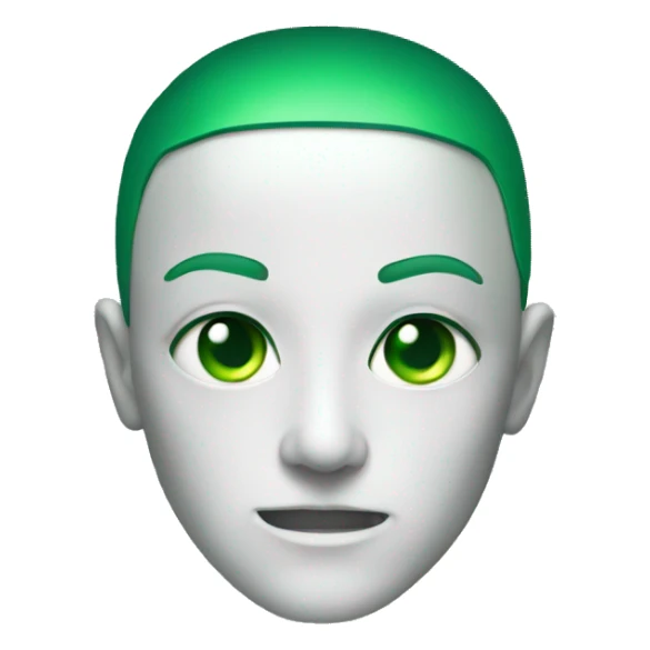 Cyborg head with green eyes and green hair sticker