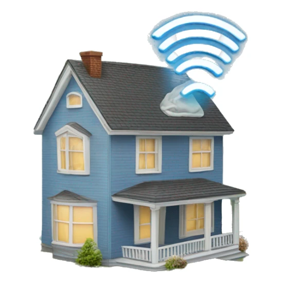 house with radio waves around it radiaton emf sticker
