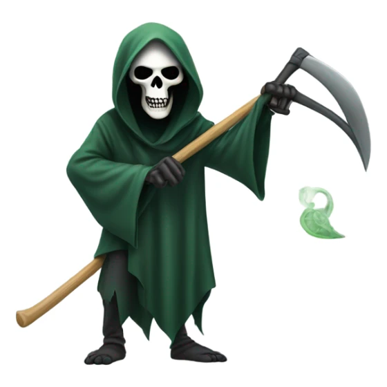 Grim reaper green bandanna  sticker