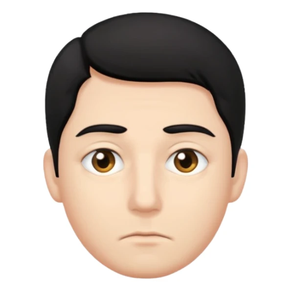 man with tired eyes black hair sticker