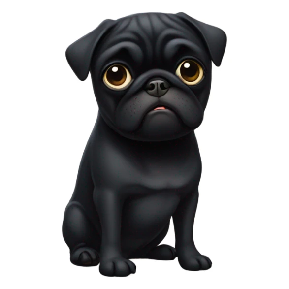 Black pug  and the words  “I’m sorry” sticker