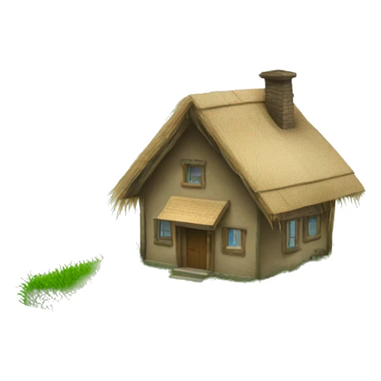 house with a grass roof sticker