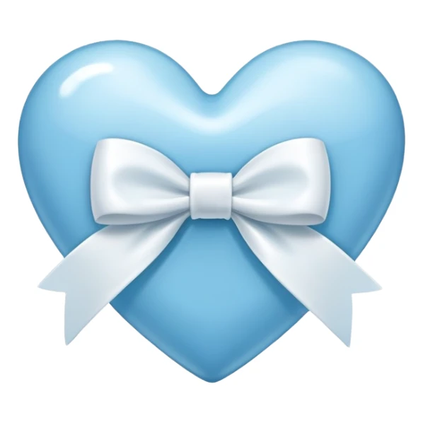 Light blue heart with a white bow around it sticker