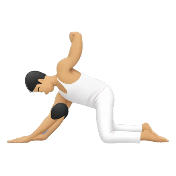 downward dog yoga asian man sticker
