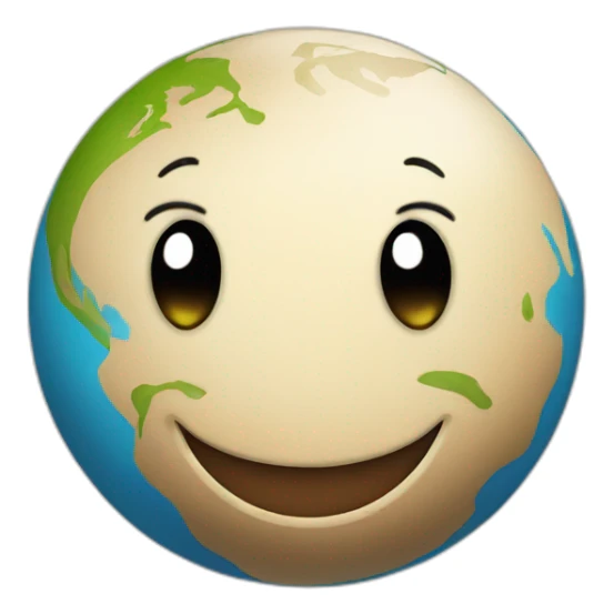 planet earth with cartoon face with smiling eyes sticker
