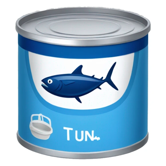  Blue can of tuna is a compact, cylindrical container designed to preserve and store tuna fish. sticker
