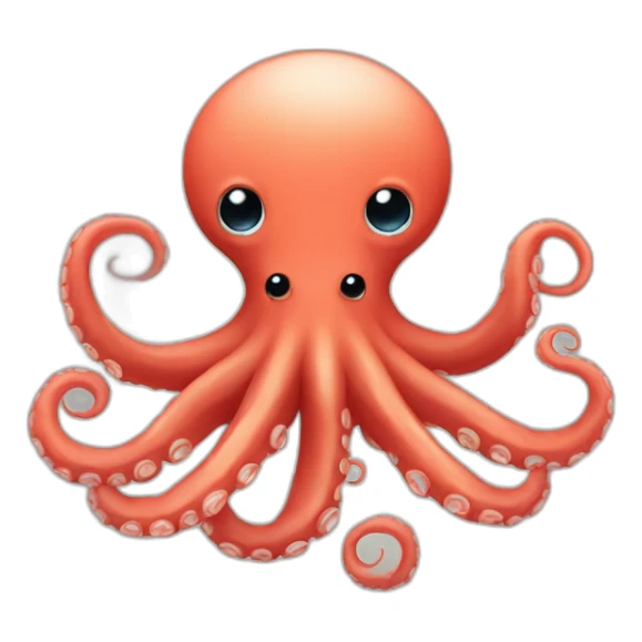 octopus-cute-small-light-red-color sticker