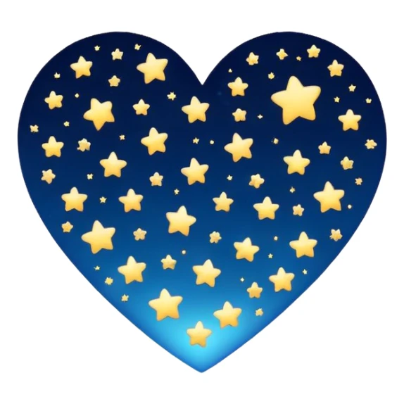 heart with a night sky gradient and tiny stars scattered, midnight theme sticker
