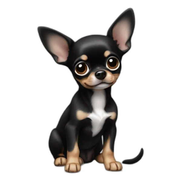 Black chihuahua puppy big ears sticker