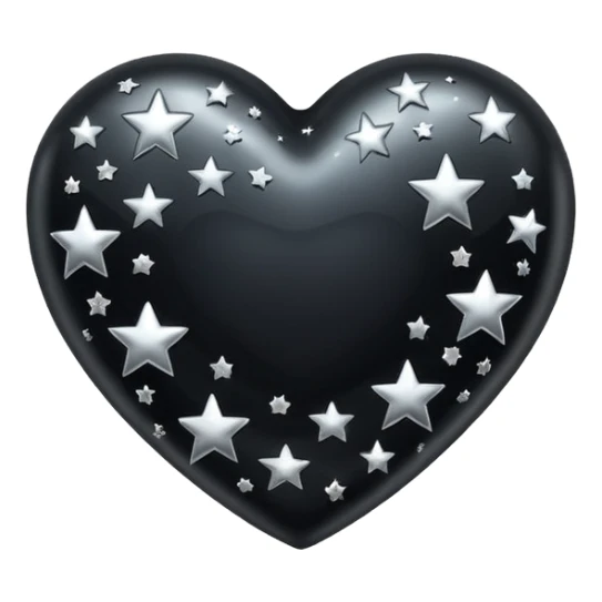 Black heart with stars around it  sticker