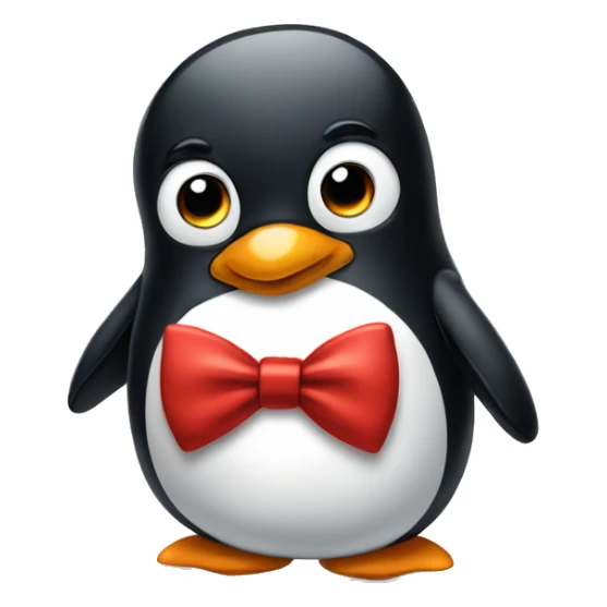Sad penguin wearing red bow tie  sticker