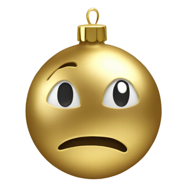 Realistic metallic Christmas gold ornament sticker