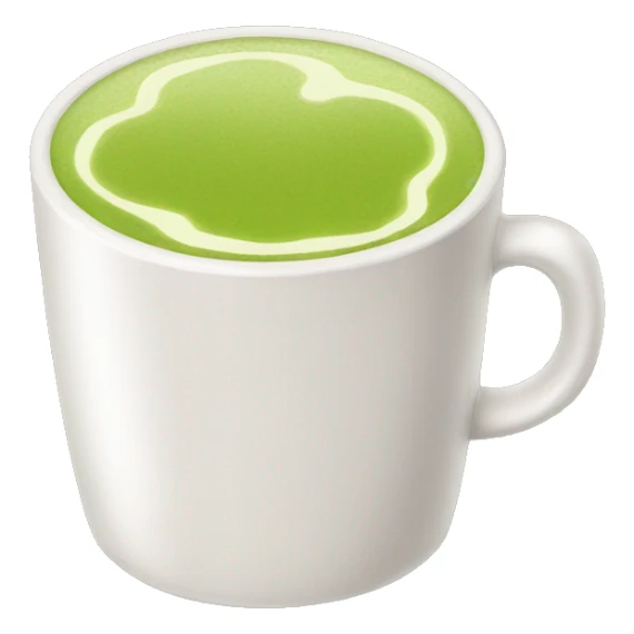 A cup of hot matcha latte sticker