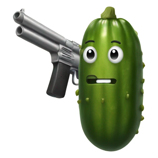 Pickle with gun sticker