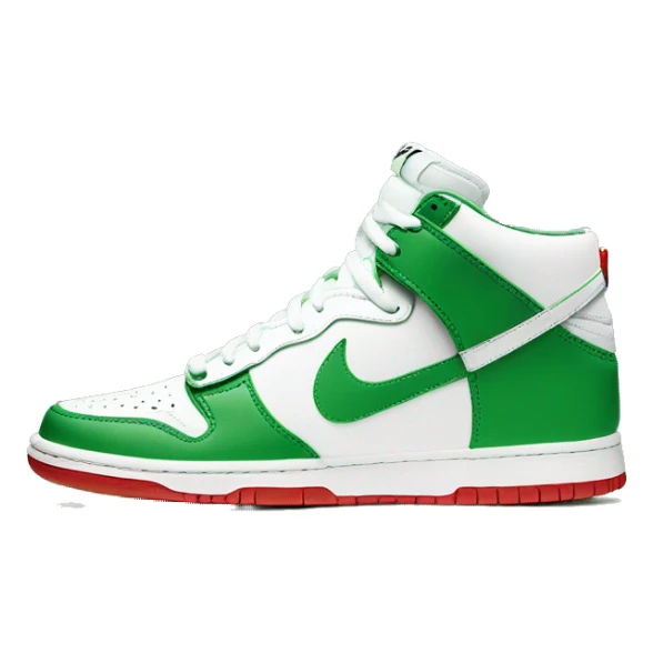 green and white sneakers nike b dunk sticker