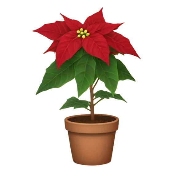 Poinsettia potted sticker