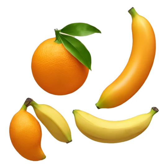 Two oranges and a banana in the middle  sticker