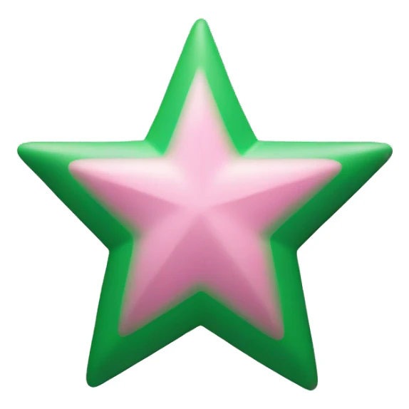 beautiful pink and green star with details sticker