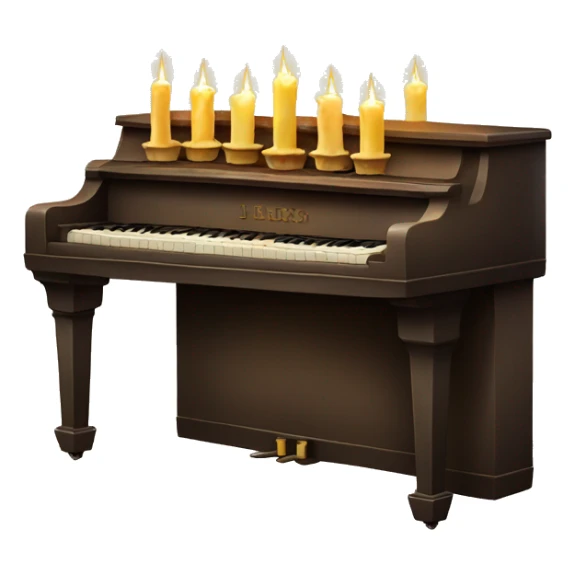 vintage piano with melted candles on top sticker