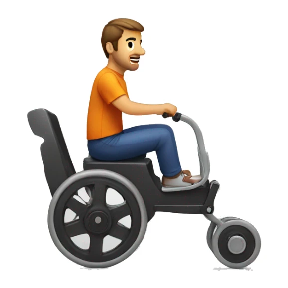 corriendo en silla de rueda sticker