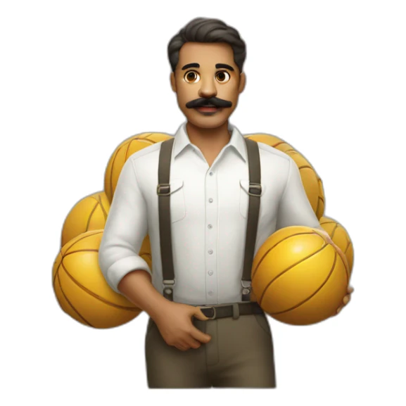  Expressively strenuously carrying heavy balls white Cuban Man with mustache sticker