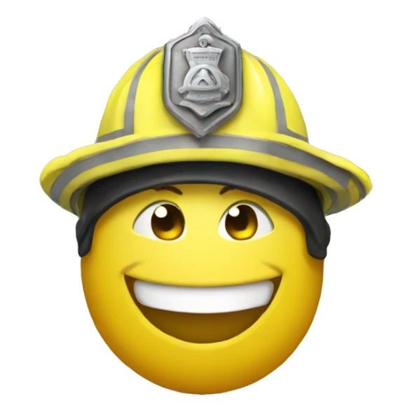 A lemon with but in a fireman outfit smiling sticker