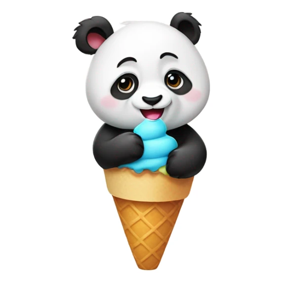 Panda eating ice cream sticker