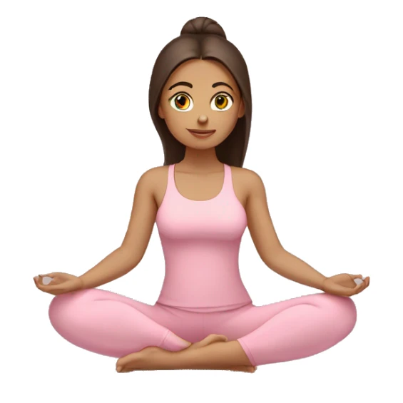 brunette yoga girl light pink clothes n sticker