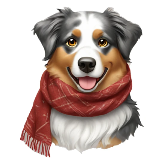 golden Australian shepherd with scarf sticker