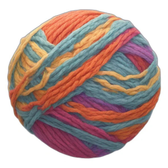 yarnball heartshaped multicolor drawing no eyes sticker